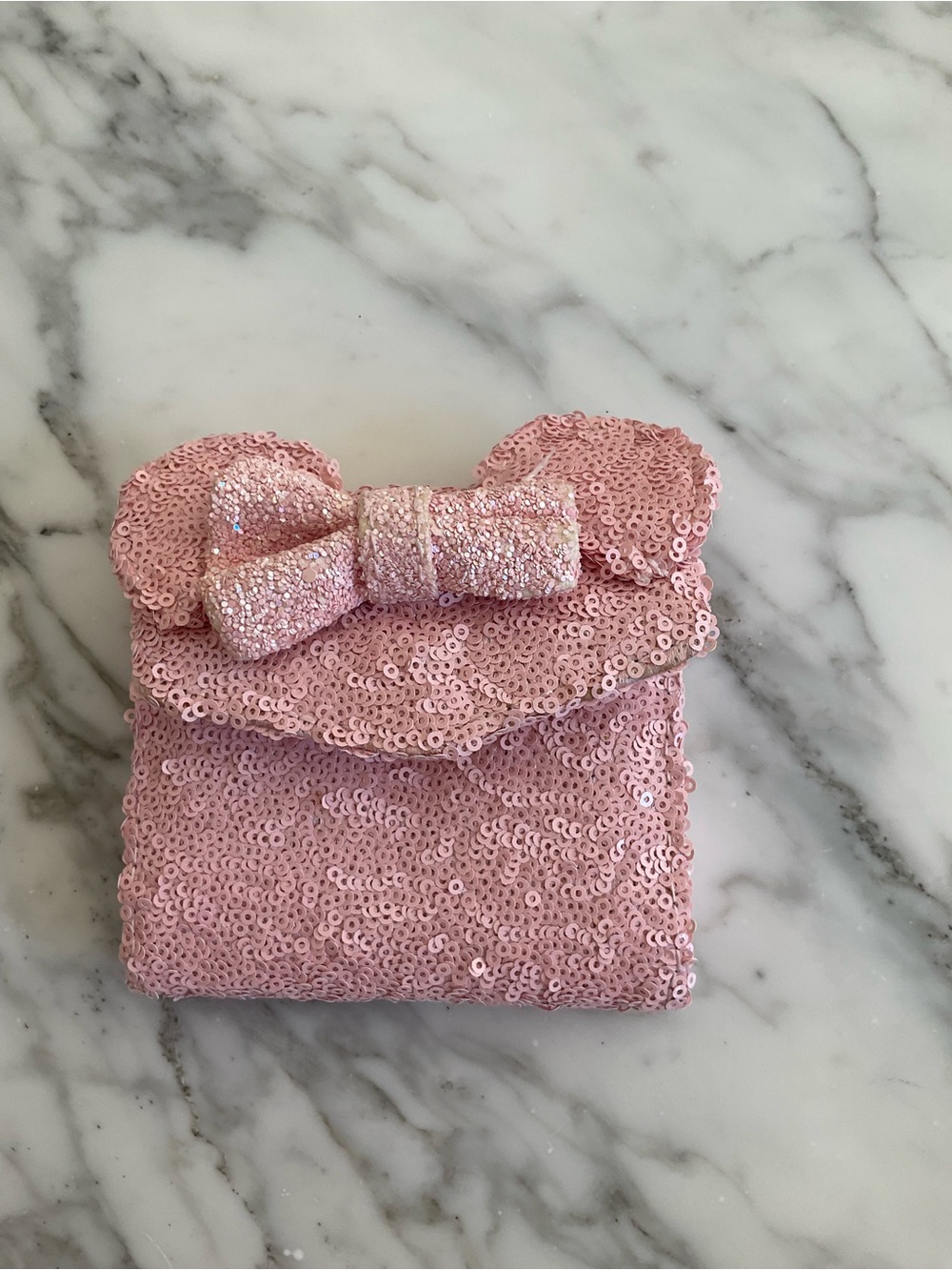 Disney Pink Sequin Bow Kids Wallet
